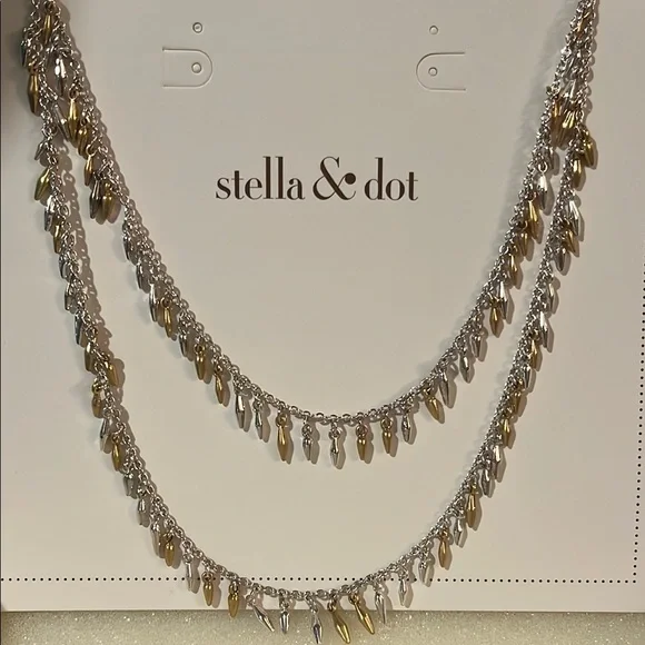 Stella & Dot Gold and Silver Vintage-Inspired Necklace - Picture 1 of 11